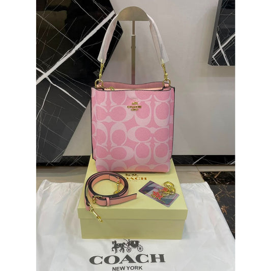 COACH MOLLIE 22 BUCKET SIGNATURE CANVAS BAG