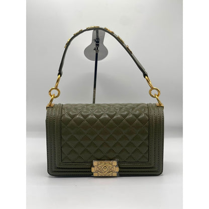 CHANEL LE BOY GOLD SIGNATURE HANDBAG