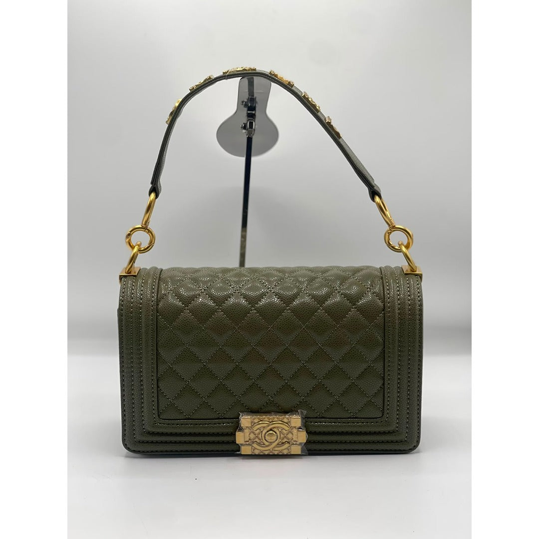 CHANEL LE BOY GOLD SIGNATURE HANDBAG