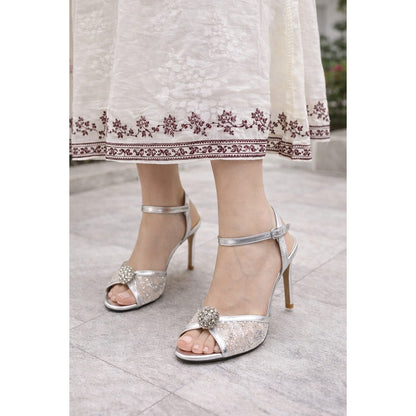 JIMMY CHOO SACORA CAVIAR GLITTER CRYSTAL EMBELLISED