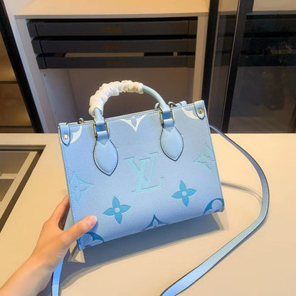 LOUIS VUITTON ONTHE GO PM LIGHT BLUE MONOGRAM BAG