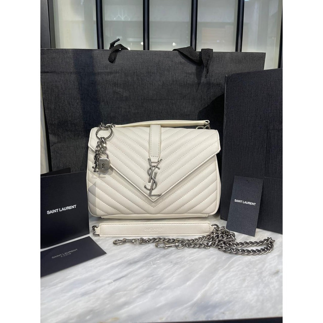 YSL COLLEGE MEDIUM IN QUILTED MONOGRAM