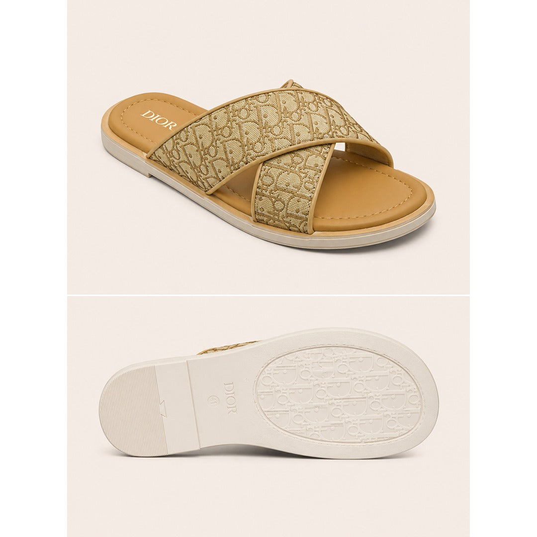 CHRISTIAN DIOR CAMEL OBLIQUE ALIAS SANDAL