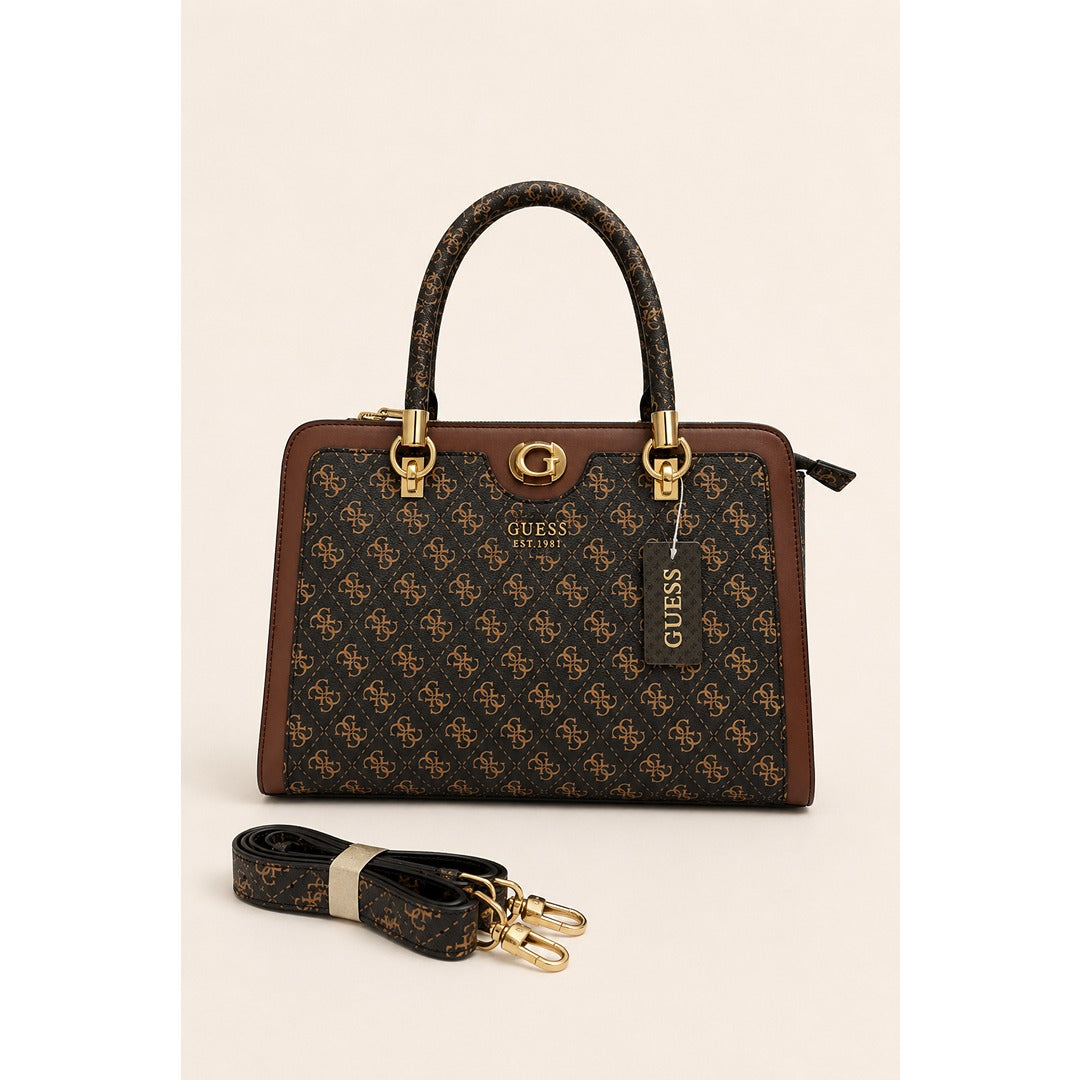 GUESS IZZY 4G LOGO SATCHEL BAG