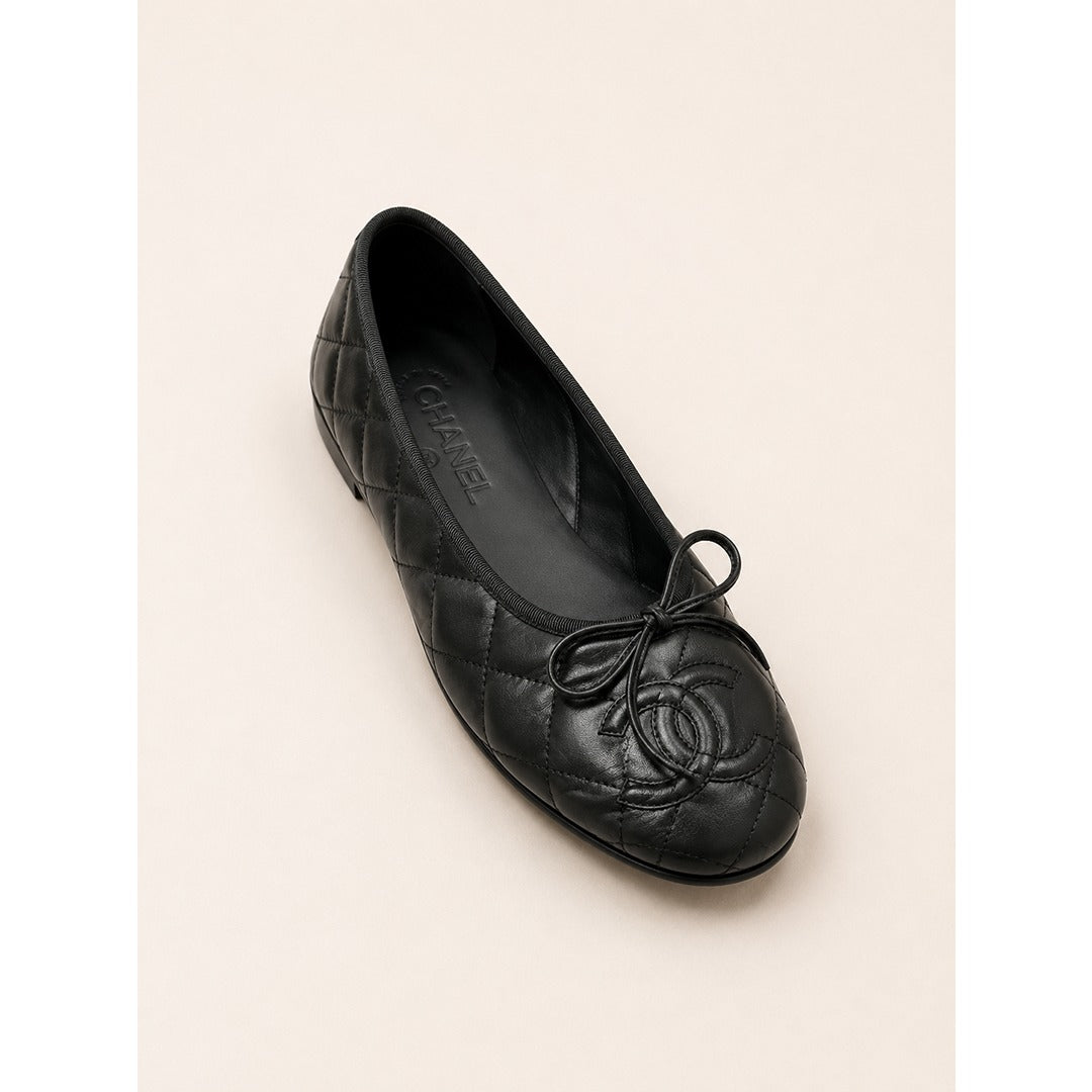 CHANEL QUILTED INTERLOCKING CC BALLET FLATS WITH COLORS