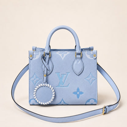 LOUIS VUITTON ONTHE GO PM LIGHT BLUE MONOGRAM BAG