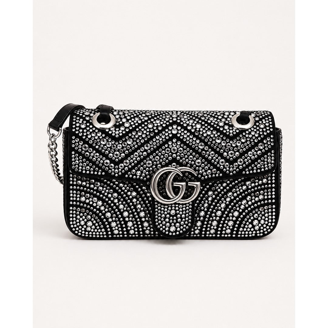 GUCCI GG MARMONT CRYSTAL SHOULDER BAG