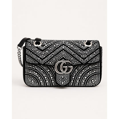 GUCCI GG MARMONT CRYSTAL SHOULDER BAG