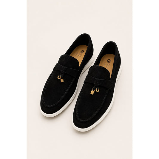 LORO PIANA BLACK SUMMER WALK CASUAL BALLET LOAFERS