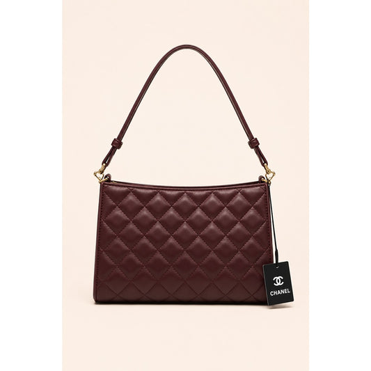 CHANEL QUILTED HOBO LEATHER BAG