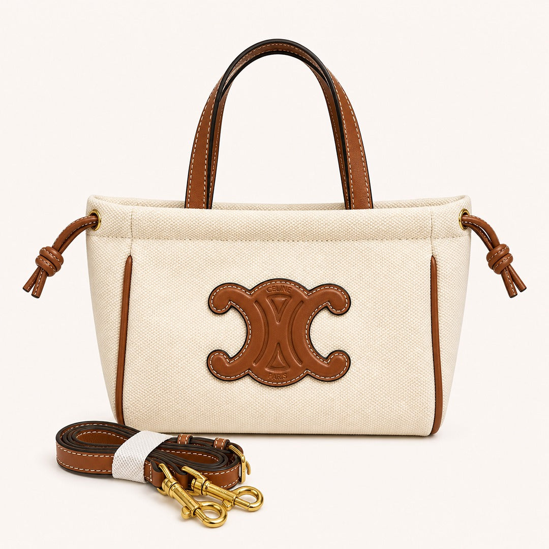 CELINE SMALL CABAS DRAWSTRING CUIR TRIOMPHE