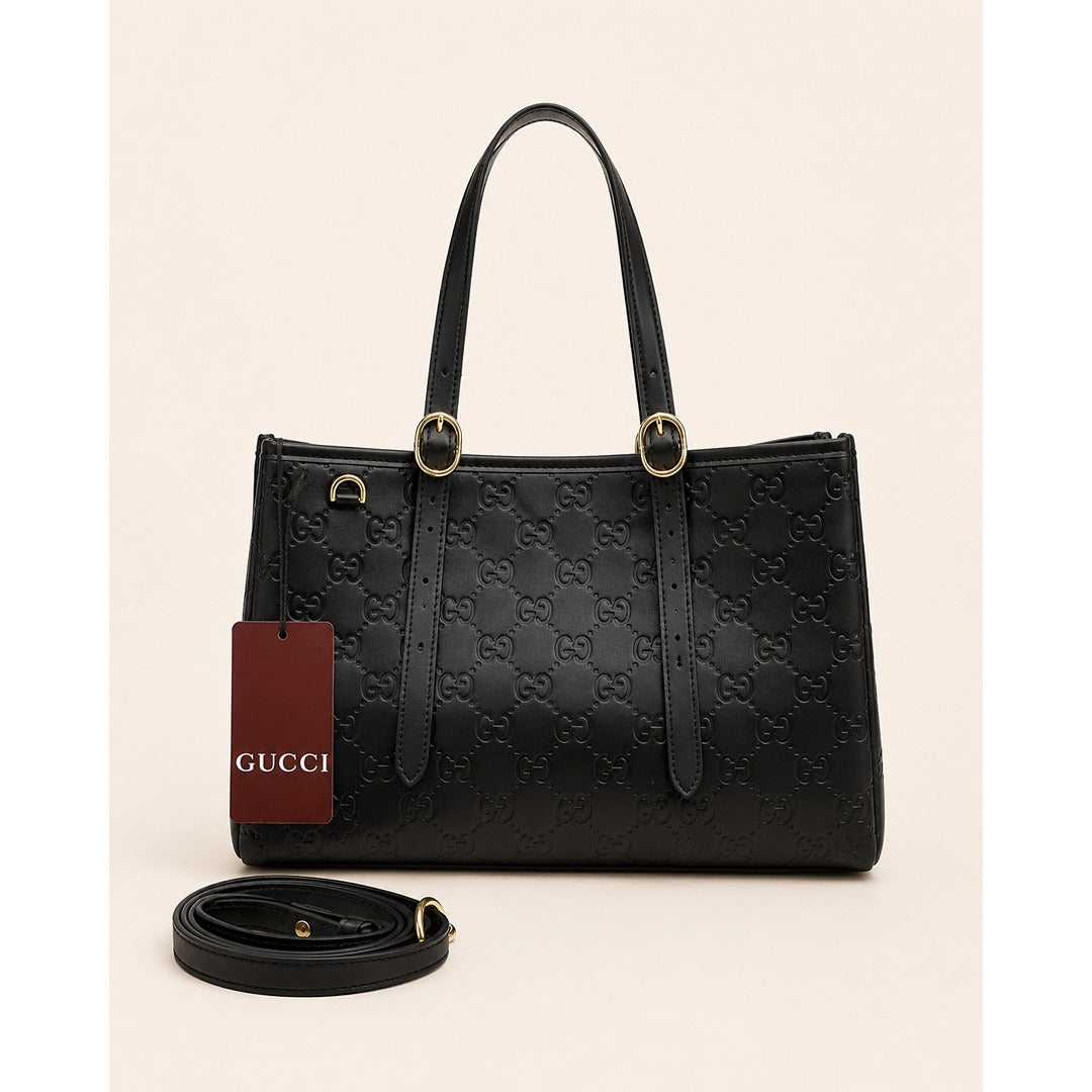 GUCCI GG EMBLEM LARGE TOTE BAG