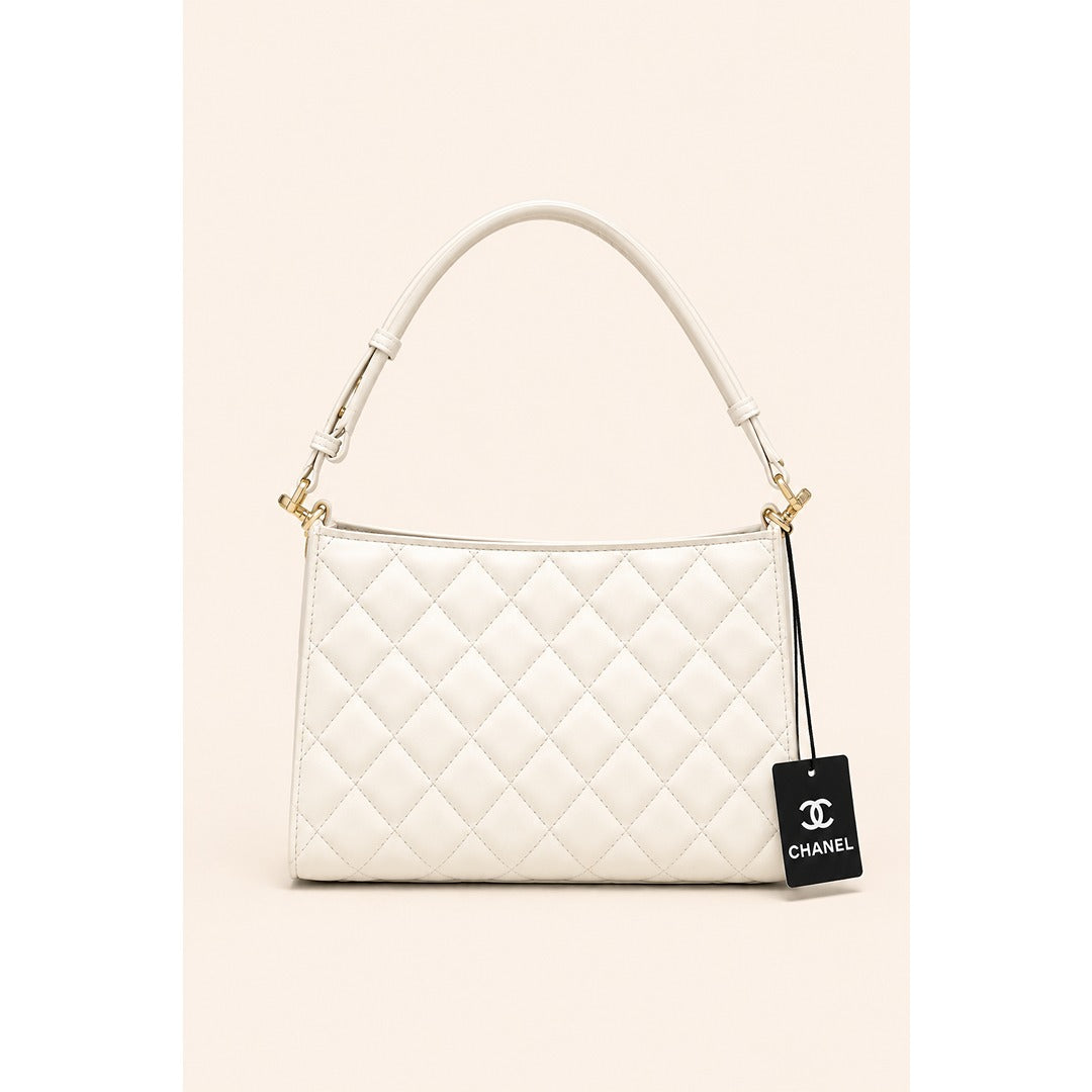 CHANEL QUILTED HOBO LEATHER BAG