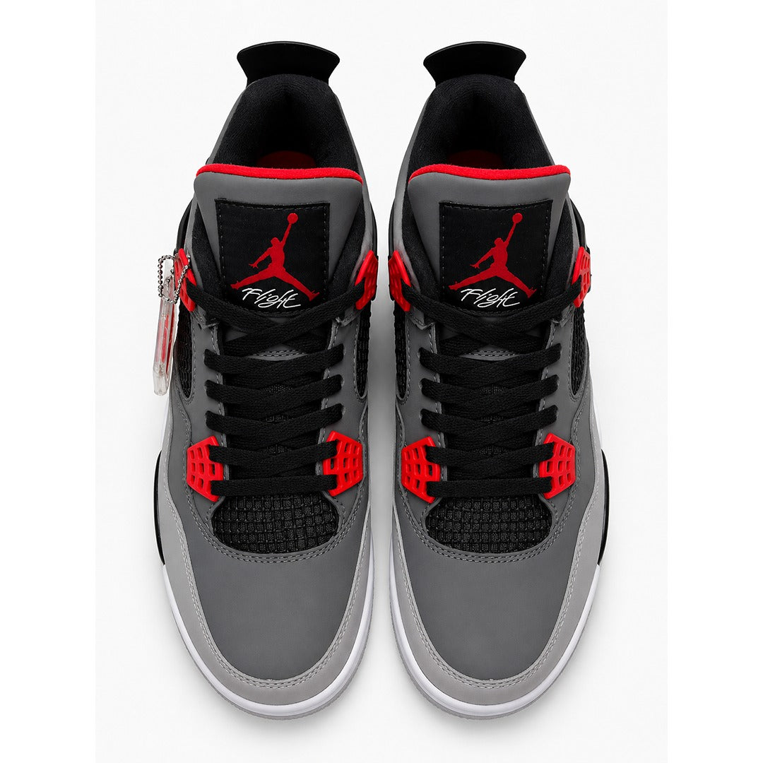 NIKE AIR JORDAN RETRO 4 GREY RED SHOES