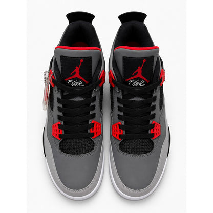 NIKE AIR JORDAN RETRO 4 GREY RED SHOES