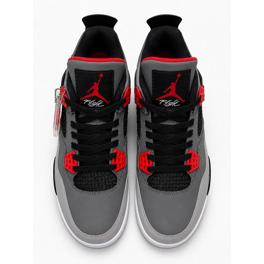 NIKE AIR JORDAN RETRO 4 GREY RED SHOES