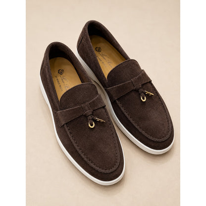 LORO PIANA CHOCOLATE BROWN SUMMER WALK CASUAL BALLET LOAFERS