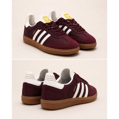 ADIDAS SAMBA OG MAROON GOLD METALLIC SHOES