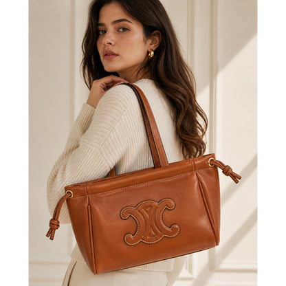 CELINE SMALL CABAS DRAWSTRING CUIR TRIOMPHE