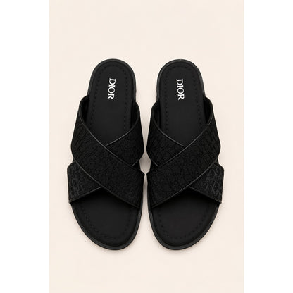 CHRISTIAN DIOR ALL BLACK OBLIQUE ALIAS SANDAL
