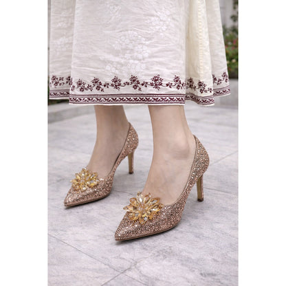 JIMMY CHOO CINDERELLA CRYSTAL ROSE GOLD HEEL