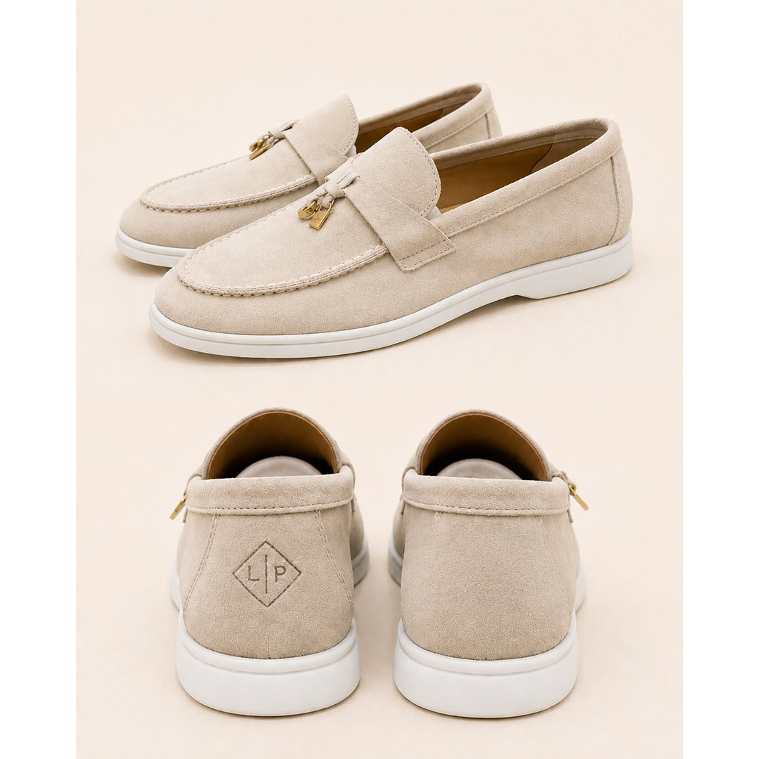 LORO PIANA GREY SUMMER WALK CASUAL BALLET LOAFERS