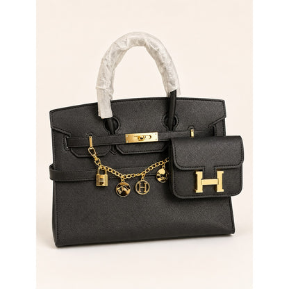 HERMES BIRKIN LEATHER HANDLE BAG 2 PC