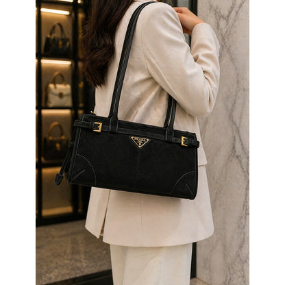 PRADA BONNIE MEDIUM SUEDE SHOULDER BAG