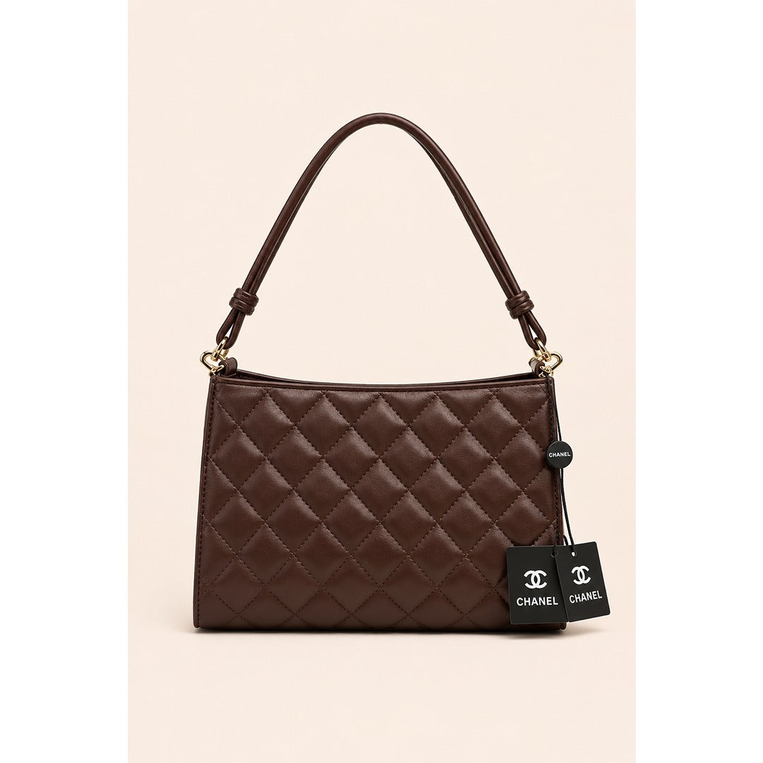 CHANEL QUILTED HOBO LEATHER BAG