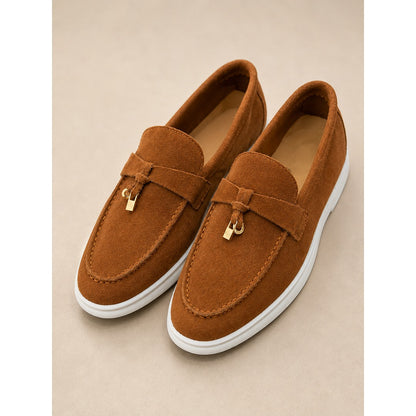 LORO PIANA TAN BROWN SUMMER WALK CASUAL BALLET LOAFERS
