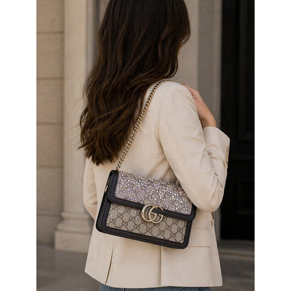 GUCCI GO SMALL GG CANVAS SHOULDER BAG