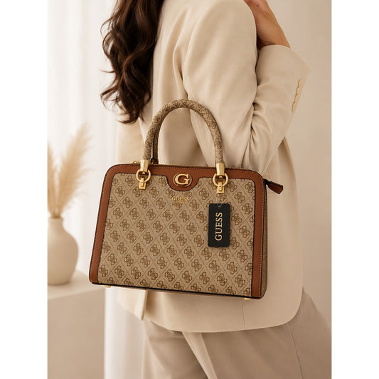 GUESS IZZY 4G LOGO SATCHEL BAG