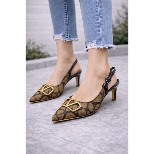 VALENTINO GARAVANI HEEL GOLDEN BLACK