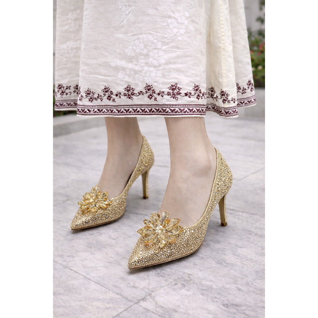 JIMMY CHOO CINDERELLA CRYSTAL GOLDEN HEEL