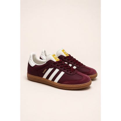 ADIDAS SAMBA OG MAROON GOLD METALLIC SHOES