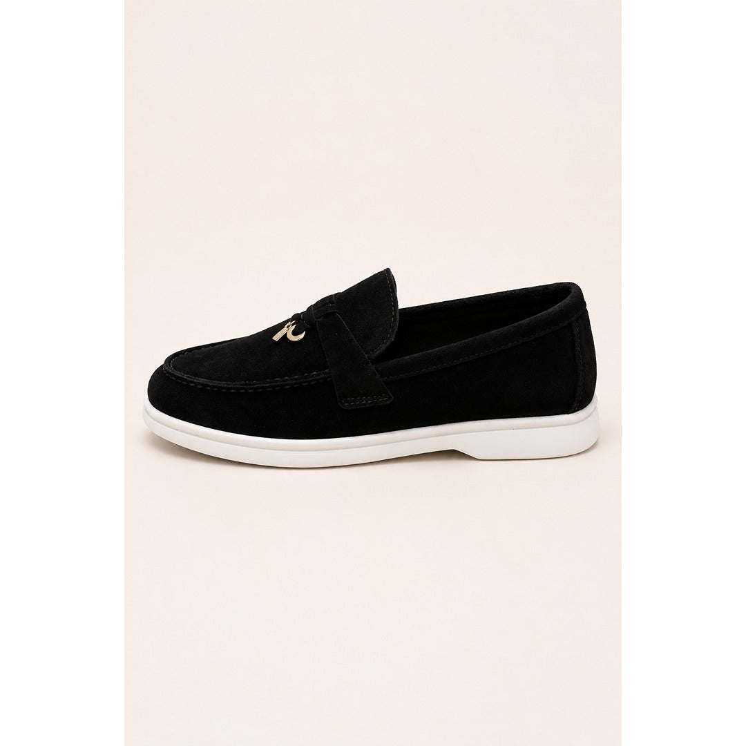 LORO PIANA BLACK SUMMER WALK CASUAL BALLET LOAFERS