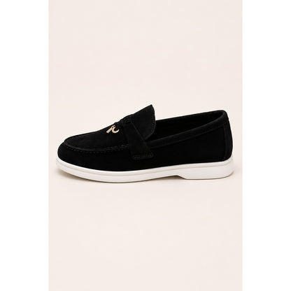 LORO PIANA BLACK SUMMER WALK CASUAL BALLET LOAFERS