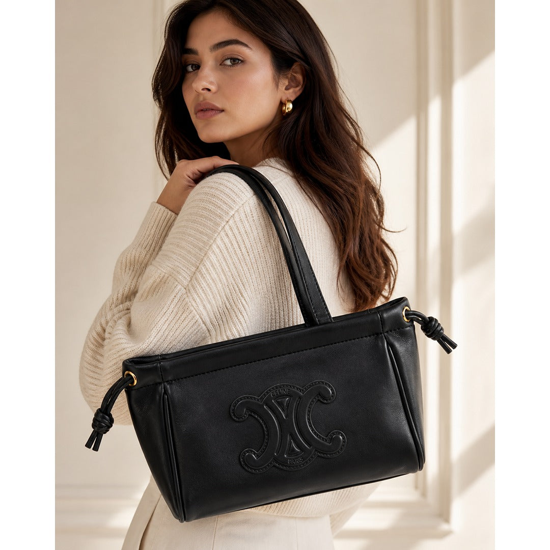 CELINE SMALL CABAS DRAWSTRING CUIR TRIOMPHE