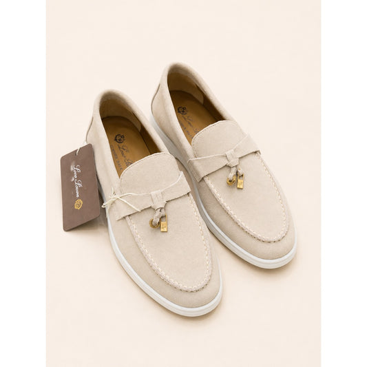 LORO PIANA GREY SUMMER WALK CASUAL BALLET LOAFERS