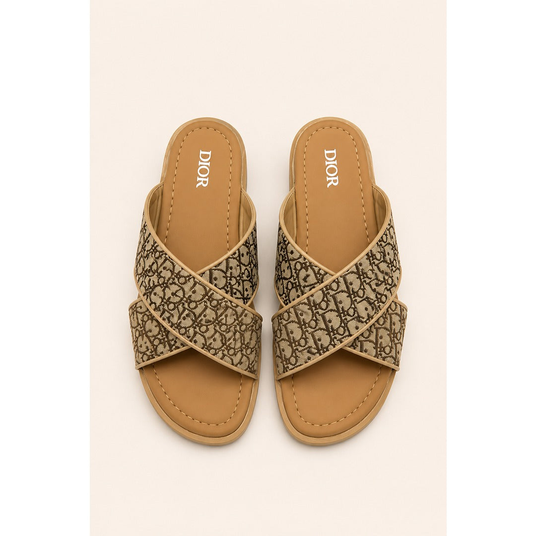 CHRISTIAN DIOR CAMEL OBLIQUE ALIAS SANDAL