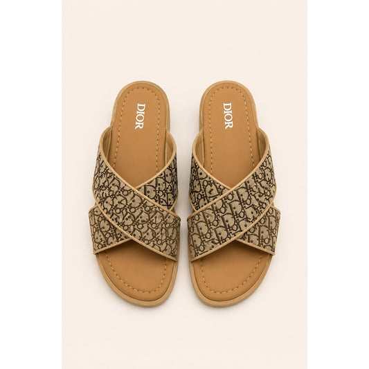 CHRISTIAN DIOR CAMEL OBLIQUE ALIAS SANDAL