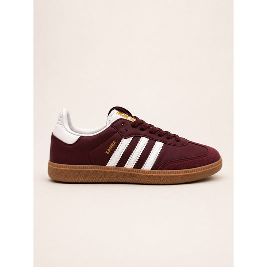 ADIDAS SAMBA OG MAROON GOLD METALLIC SHOES
