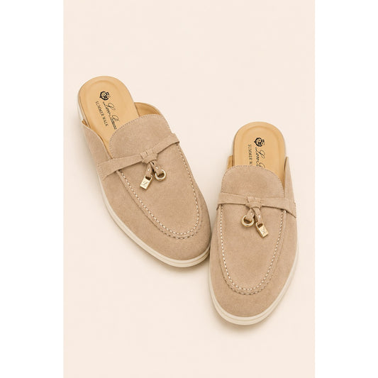 LORO PIANA BEIGE SUMMER CHARM BABOUCHE LOAFER SUEDE