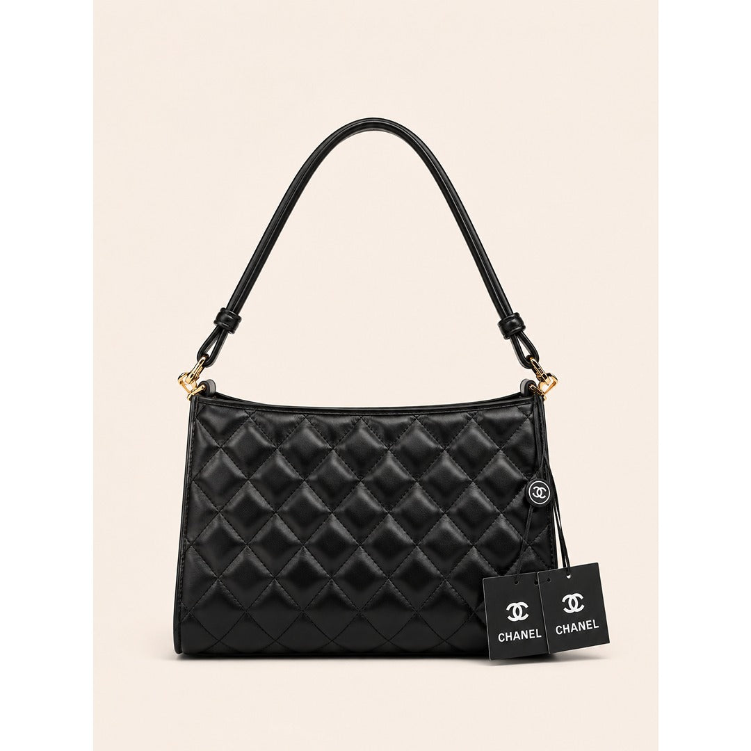 CHANEL QUILTED HOBO LEATHER BAG
