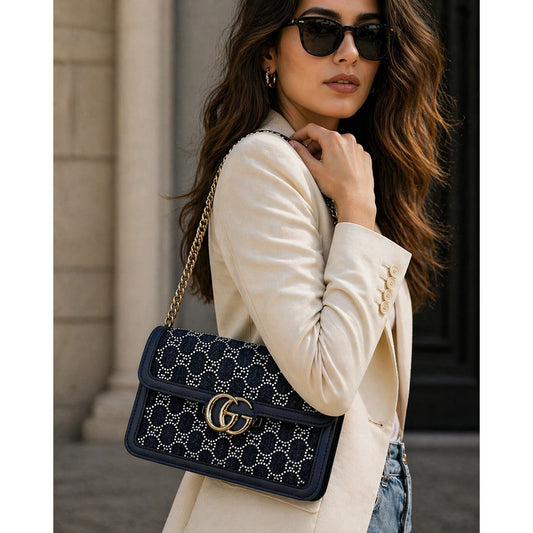 GUCCI GO SMALL GG CANVAS SHOULDER BAG