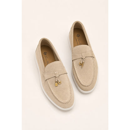 LORO PIANA BEIGE SUMMER WALK CASUAL BALLET LOAFERS