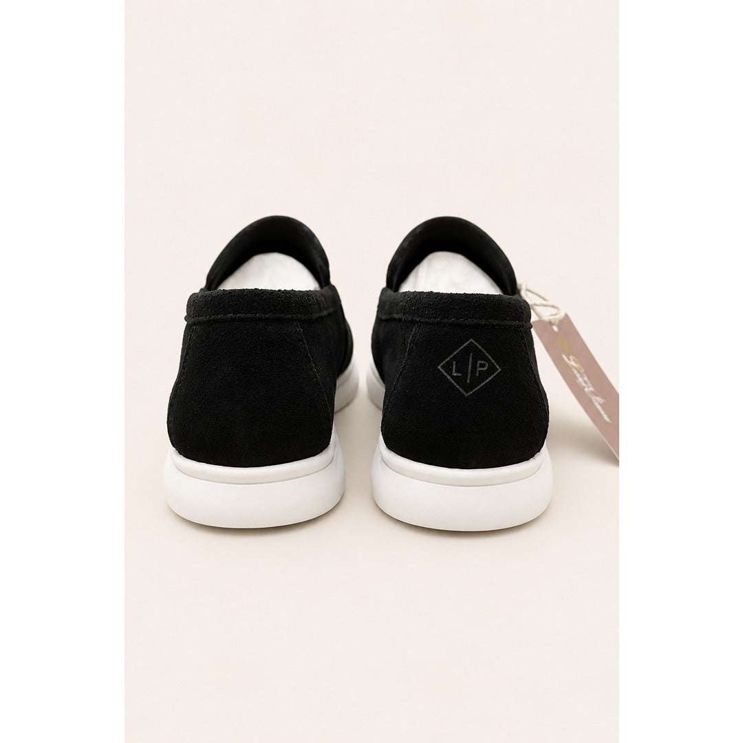 LORO PIANA BLACK SUMMER WALK CASUAL BALLET LOAFERS