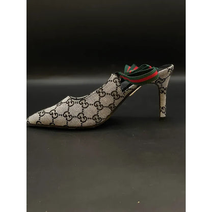 GUCCI GG SLING BACK MONOGRAM GREY BLACK