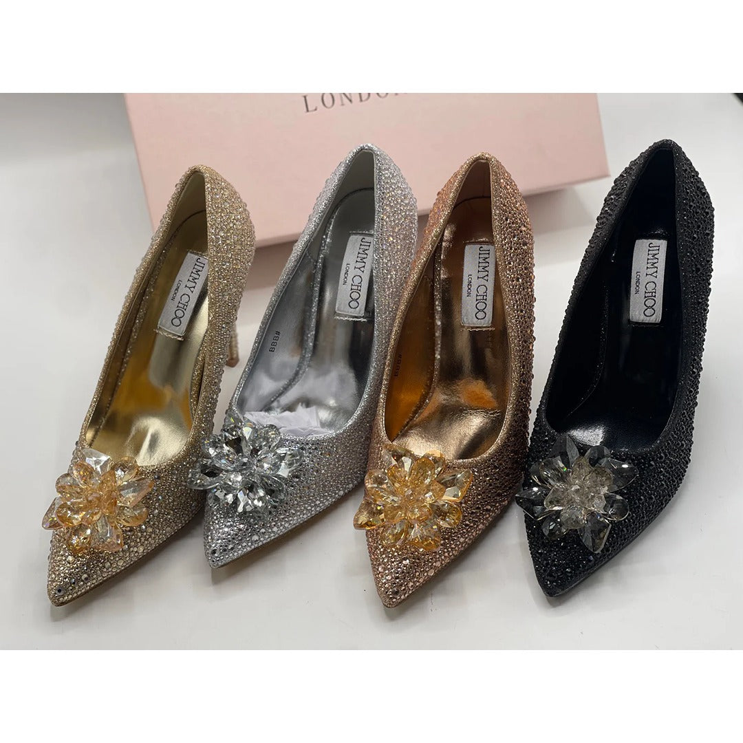 JIMMY CHOO CINDERELLA CRYSTAL GOLDEN HEEL