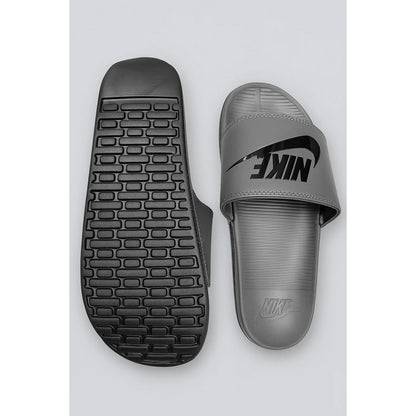 NIKE GREY BLACK TICK SLIDE V2 WITH BOX